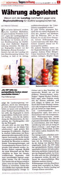 Artikel Tageszeitung 08.06.2017 - 150 dpi
